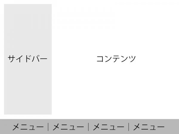 ボトムメニュー配置のサイトレイアウト