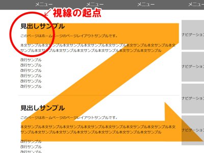 Zの法則で見る2カラム右ナビゲーション